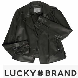 Lucky Brand Gray Faux Leather Moto Style Jacket xs